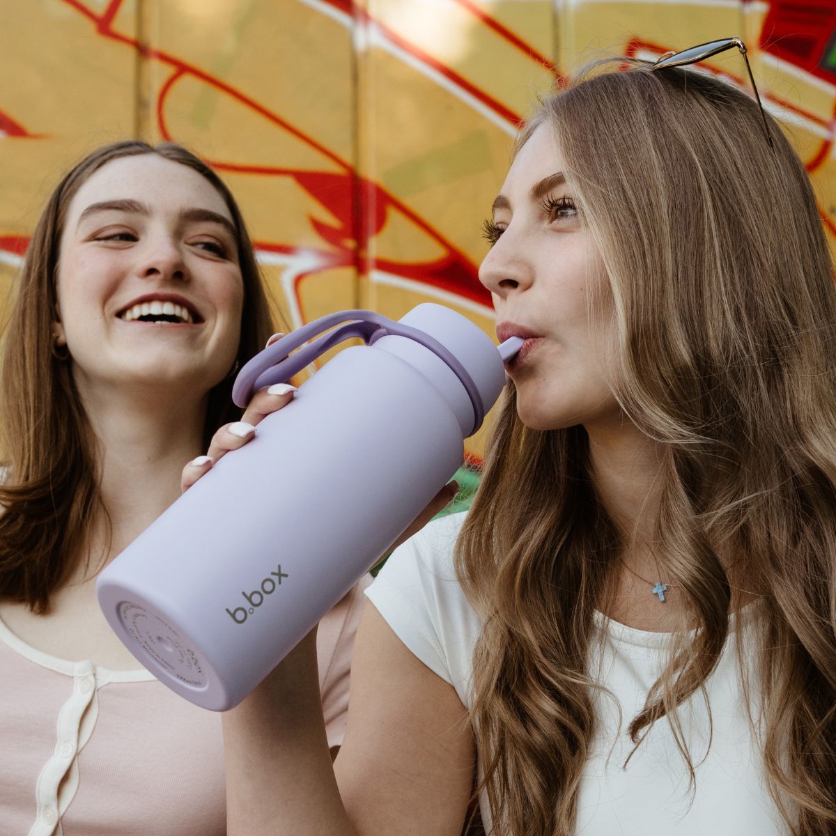 Insulated Flip Top 1 Litre Bottle - lilac love