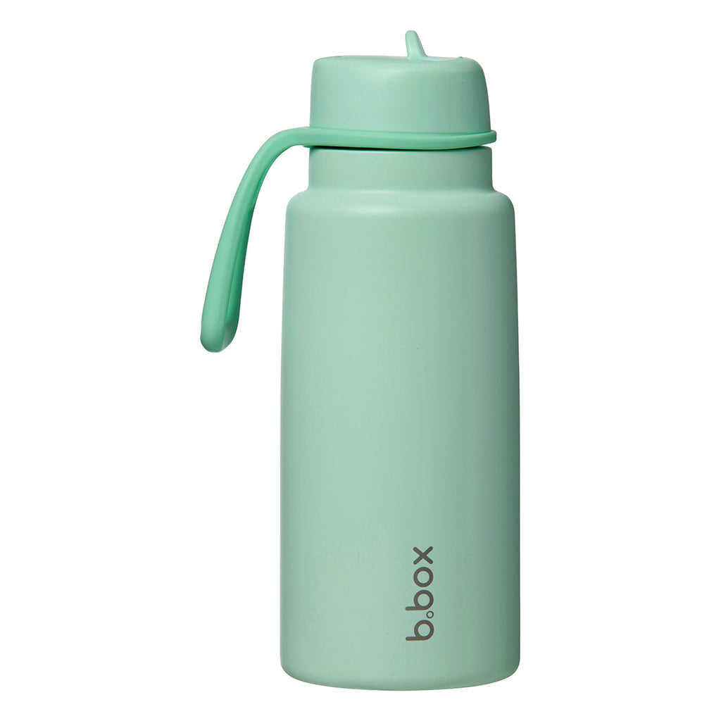 Geïsoleerde Flip Top 1 liter fles - groene munt