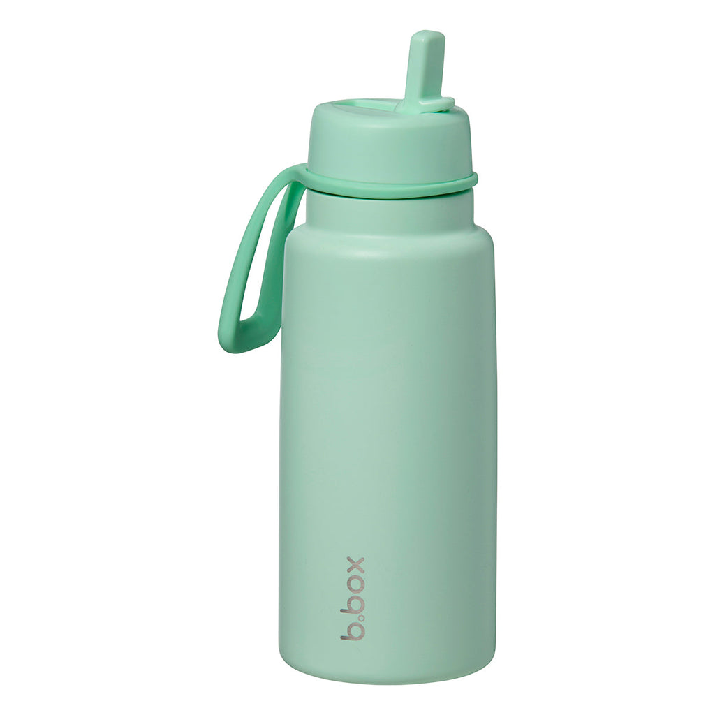Geïsoleerde Flip Top 1 liter fles - groene munt