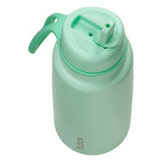 Geïsoleerde Flip Top 1 liter fles - groene munt