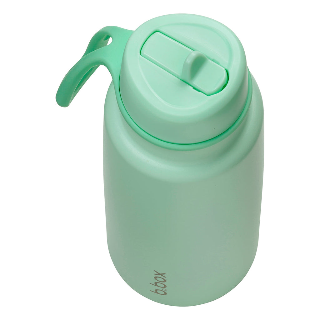 Geïsoleerde Flip Top 1 liter fles - groene munt
