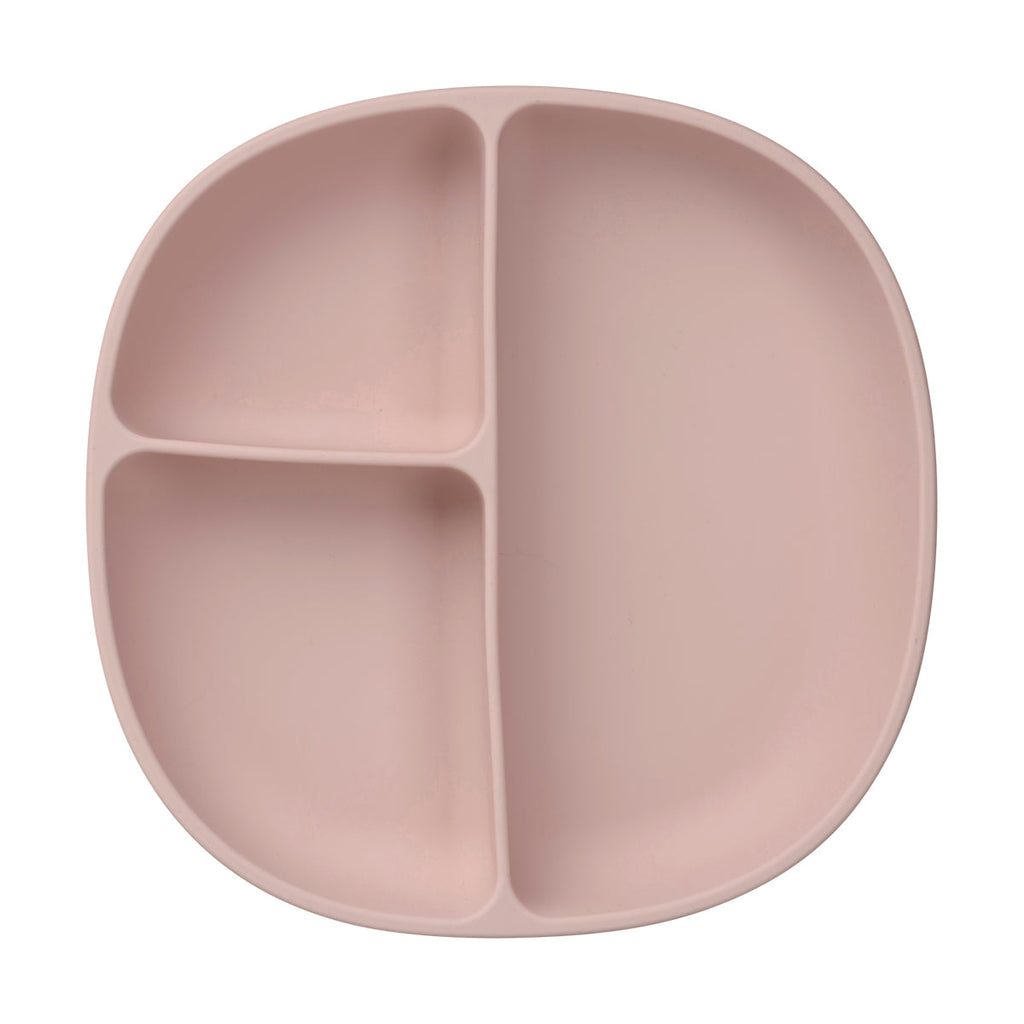 Siliconen bord + deksel - blush