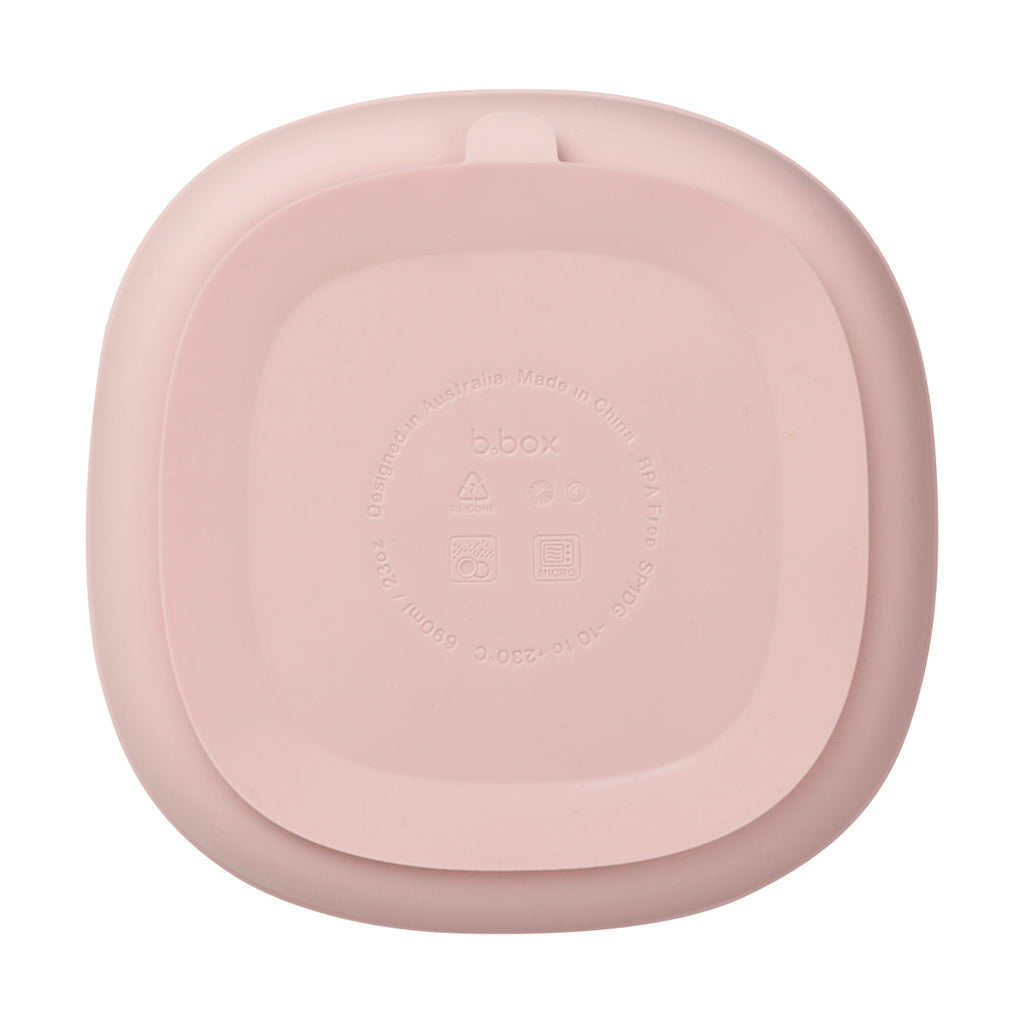 Siliconen bord + deksel - blush