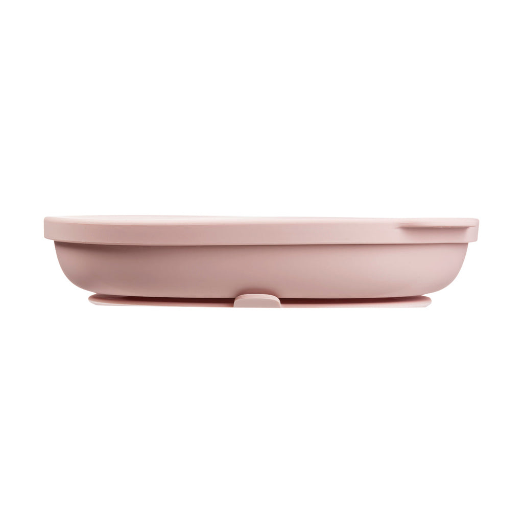 Siliconen bord + deksel - blush