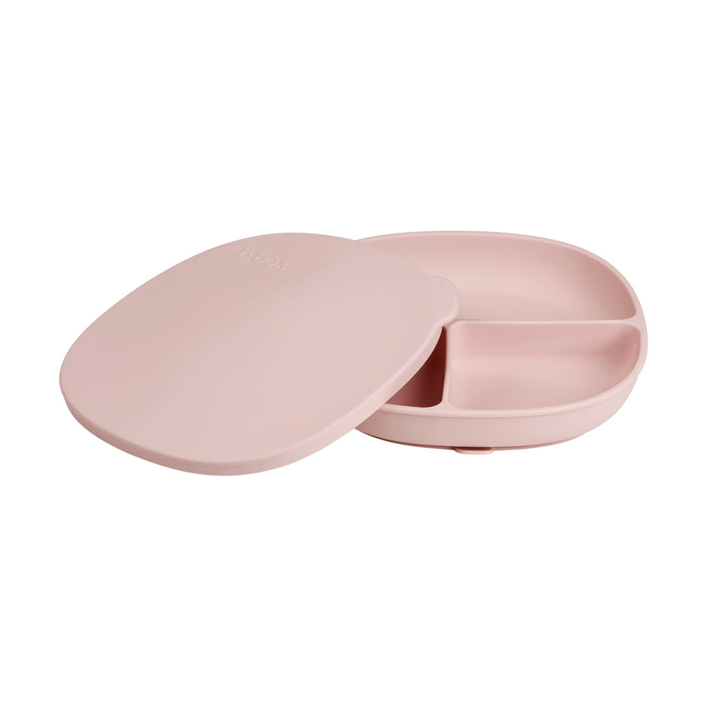 Siliconen bord + deksel - blush