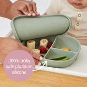 Siliconen bord + deksel - blush