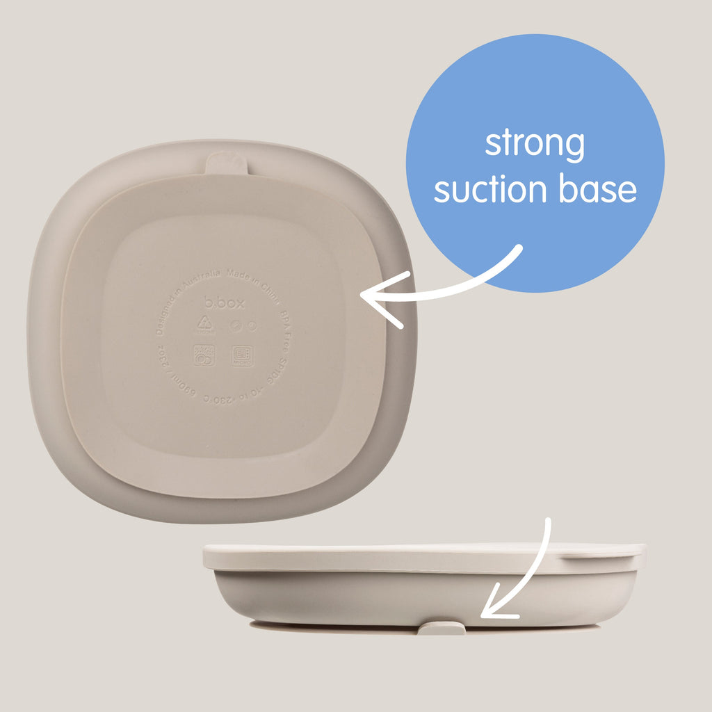 Siliconen bord + deksel - blush